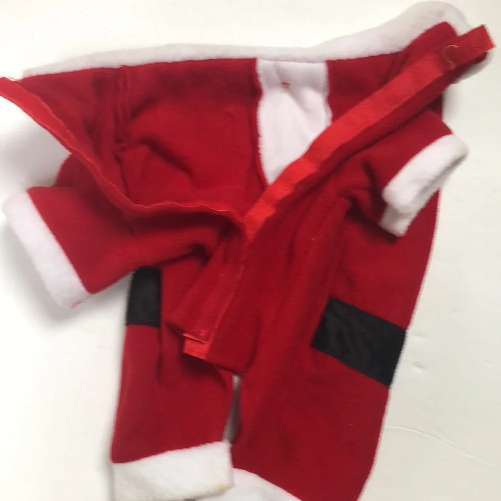 Santa Claus Red White Fleece Pet Costume Jacket Small